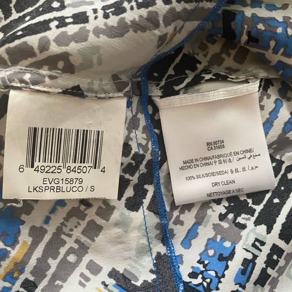 BCBG MAX AZRIA LARKSPUR BLUE COMBO WITH ASYMMETRICA Top - Picture 11 of 11